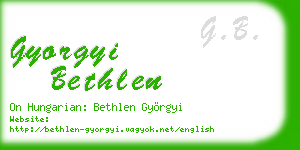 gyorgyi bethlen business card
